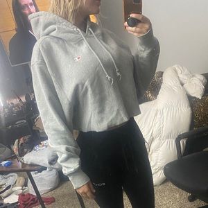Cropped grey champion hoodie